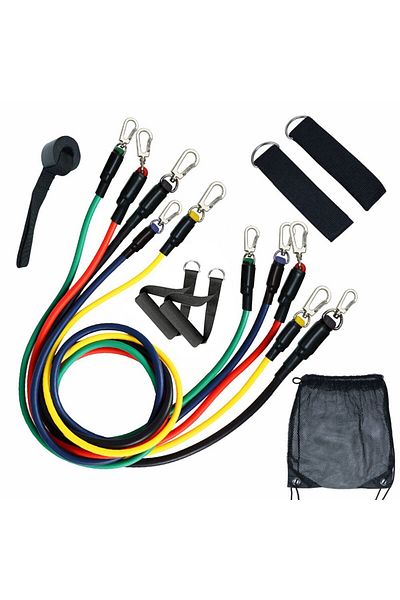 STOREMAX Bystoreby 11 Pcs Latex Exercise Band Pull Rope Workout Set Newdesing 646268