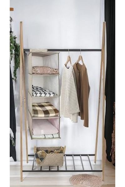 yenibagshop Πόρτα 4 θέσεων Κρεμαστό ντουλάπι Organizer Organizer Γκρι