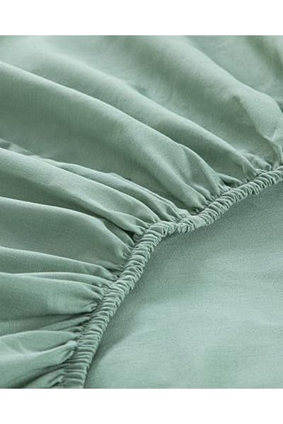STOREMAX Bystoreby Home Novella Premium Soft Cotton Double Fitted Sheet Set Seledon Newdesi