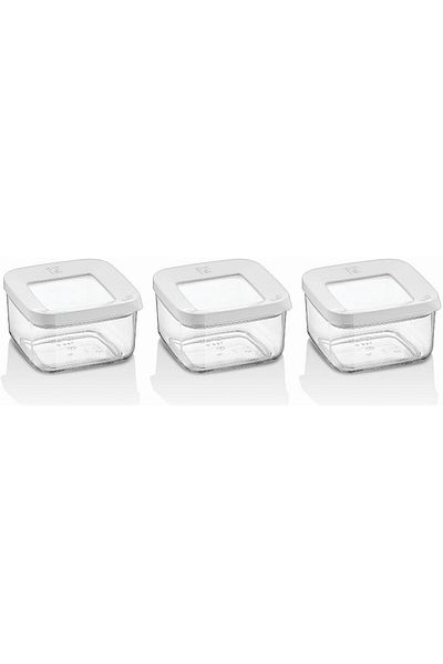 STOREMAX Bystoreby Ahmet Square Storage Container 3 X 350 Ml, Transparent Newdesing 646268