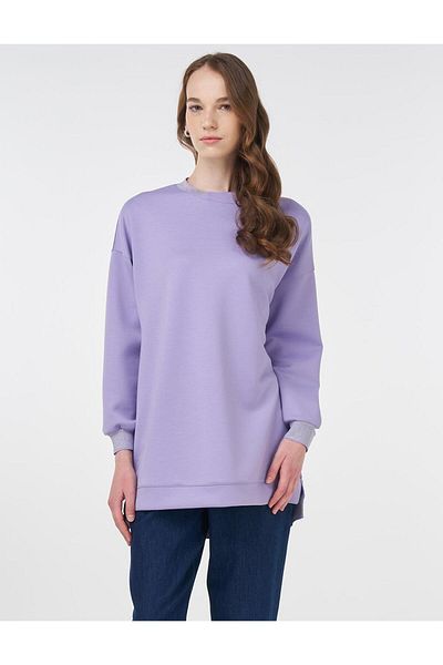 KYR Φούτερ Ribbed Crew Neck Λιλά