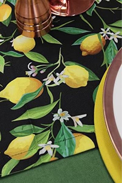 STOREMAX Sellbuystore Patterned Black Floor Background Digital Printed Runner American Service 40X150 cm 10535
