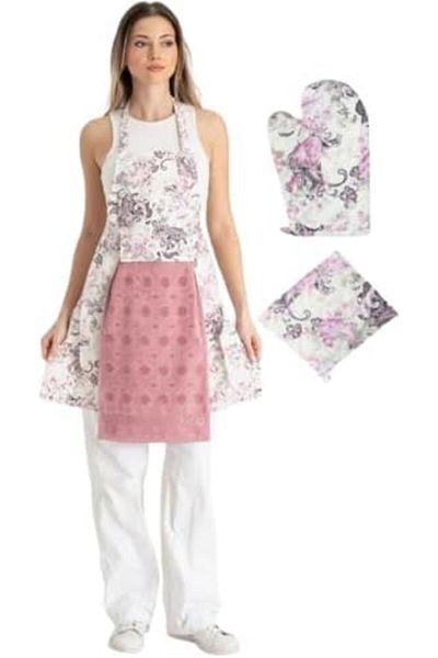STOREMAX Ntwork Towel Kitchen Apron Oven Mitts and Holder Rose Dry Art 1087243