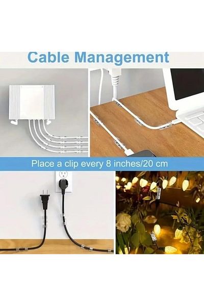 STOREMAX Bystoreby Cable Organizer Clip, Suitable for Tiles Glass Table Adhesive Cable Organizer Kl