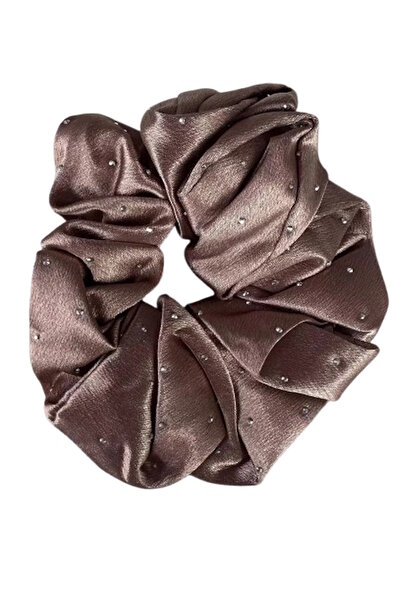 CAŞ DEKORASYON Kopča za bagel od satena u smeđoj boji