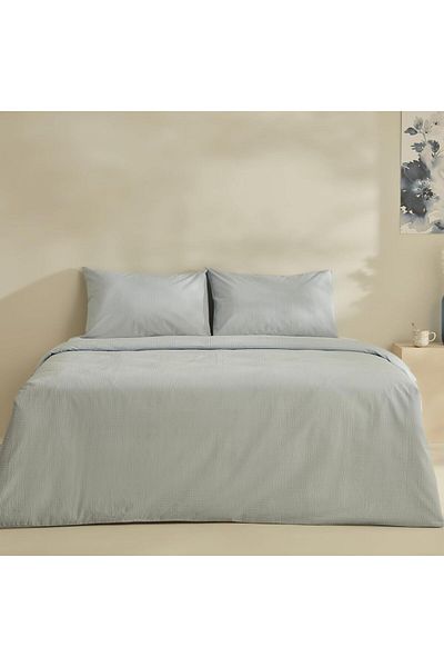 STOREMAX Soft Touch%100 Cotton Double Duvet Cover Set Blue 1053513