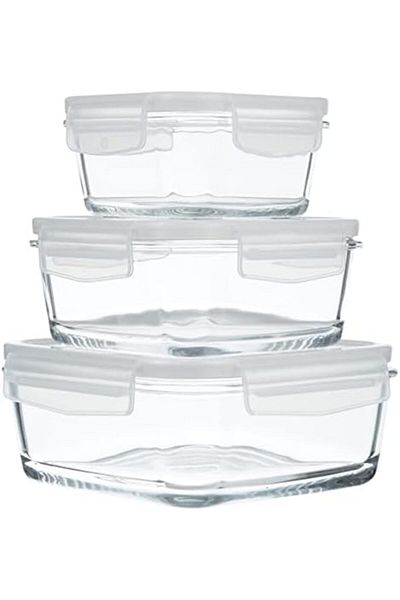 STOREMAX Sellbuystore Fresco Set of 3 Storage Containers, Glass, 1150 Cc 1053513