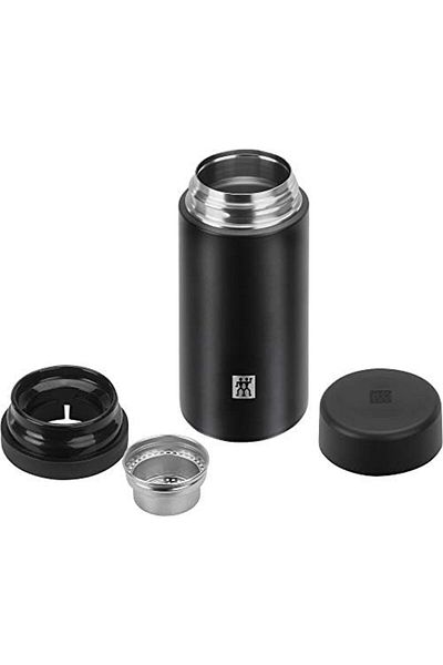STOREMAX Ntwork Thermo Tea Flask with Infuser, Stainless Steel, Black, 420 ml Art 1087243