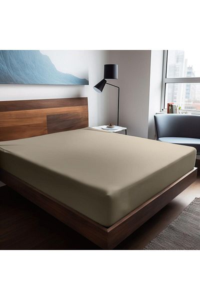 STOREMAX Muartshop. |   Mix & Match |   Plain | 100% Cotton Ranforce 120 X 200 Single Sheet Beige 871301