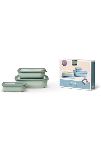 MCreative Mrttnca Cirqula Rectangular with Multi-Basin Set of 3 Pieces (500+1000+2000) - Scandinavian Sage Trnd