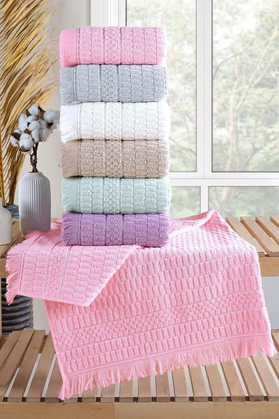 STOREMAX Sellbuystore Textile Aysu |   6-Piece 50X90 cm Hand & Face Towel Set Pink 1053513