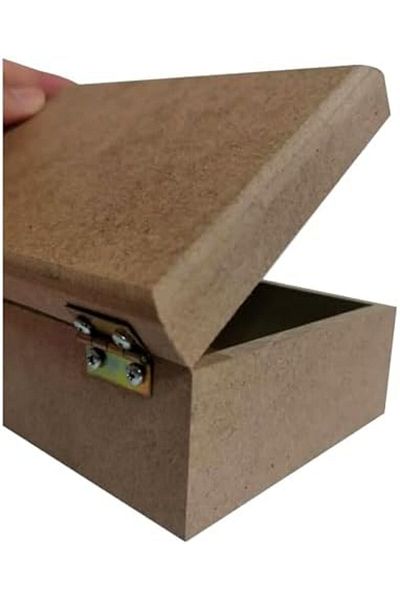 STOREMAX Bystoreby Paintable Rectangular Six Flat Box Raw Mdf as Lid Hinged Storage Box