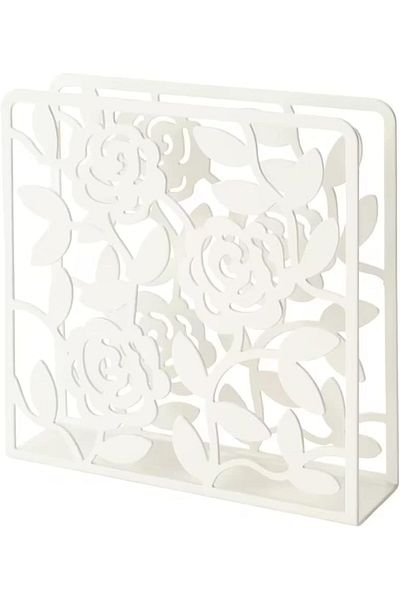 STOREMAX Sellbuystore Steel Powder Coated Napkin Holder (White, 16X16 cm) 1053513