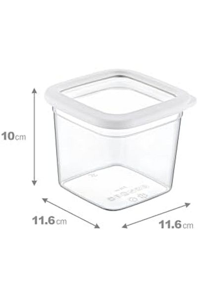 STOREMAX Bystoreby Set of 6 Skali Square Storage Container White 740 ml Newdesing 646268