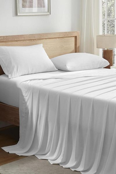 STOREMAX Bystoreby Personality Cotton Bed Sheet Set 220X240 cm Alvaro White Newdesing 646268