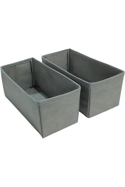 STOREMAX Bystoreby Room 2-Piece Gray Drawer Organizer Set - Multi-Purpose Cabinet Box S