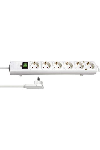 STOREMAX Bystoreby Comfort Line Plus Series 6 Socket Flat Style 2 Meter Extension Socket White Newdesing 646268