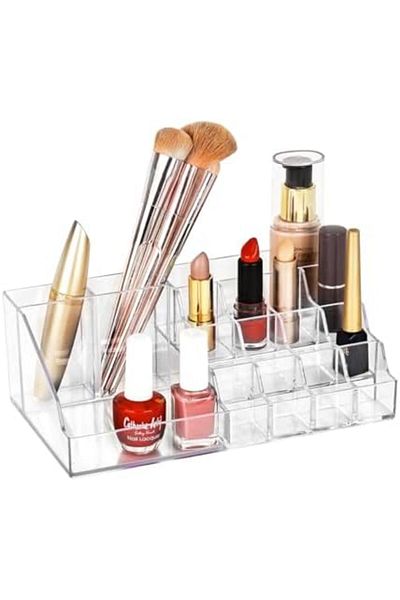 STOREMAX Glpzr and Jewelry Organizer Organizer- Transparent Cosmetic Organizer - Lipstick Jewelry Nail Polish Stand 3 Tiers F