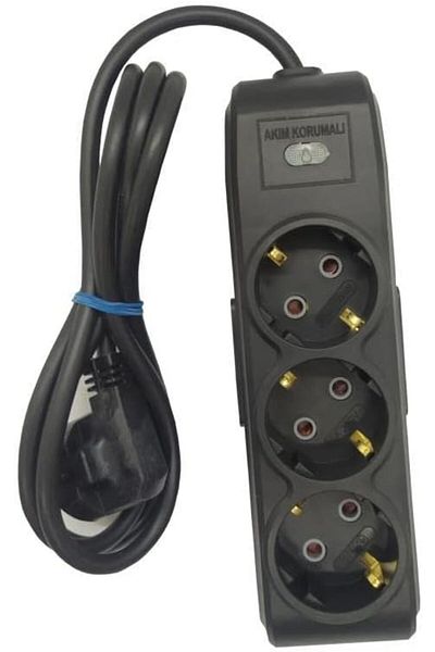 STOREMAX Bystoreby 3-Plus Current Protected Black Group Socket 1.5 Meters Newdesing 646268