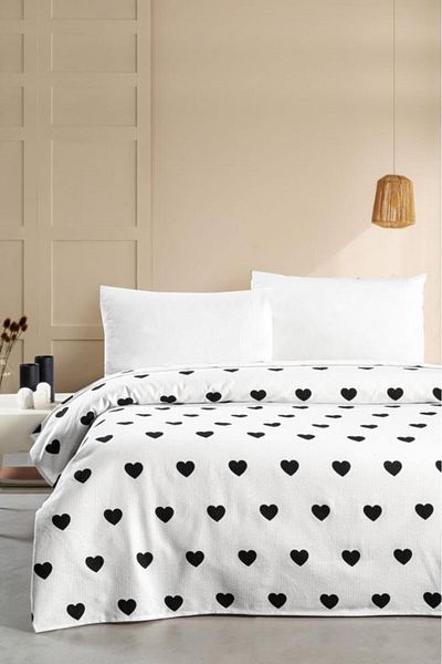 STOREMAX Oversized Patterned Pique 240X260 cm Black