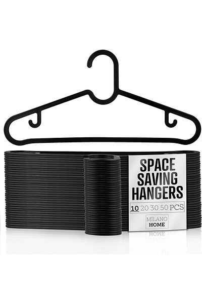 STOREMAX Muartshop Home - Plastic Clothes Hanger, Black Clothes Hanger, Shirt Hanger, Wardrobe Hanger