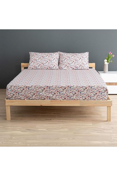 STOREMAX Muartshop. |   Liberty | 100% Cotton Single 100 X 200 Elastic Sheet Set Claret Red 871301