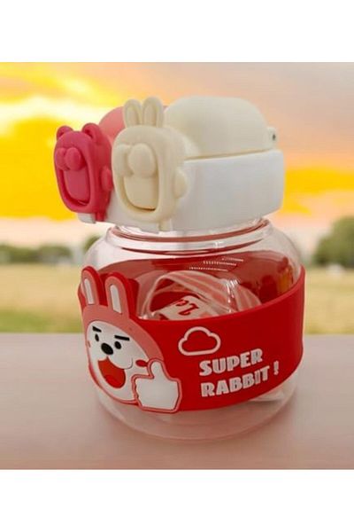 STOREMAX Jvnnastore Rabbit Water Bottle Neck Strap Water Bottle Colorful Cartoon and Patterned Characters Child