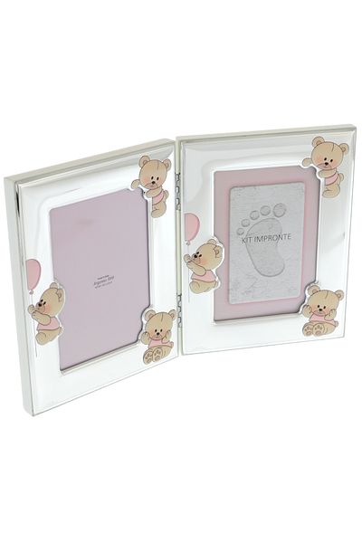 GiftExpress Photo frame with molding kit pink teddy bear 19cm