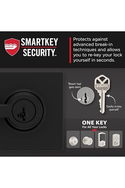 STOREMAX Bystoreby Casey Entry Door Handle with Lock and Key, Reversible Handle with Safe Key