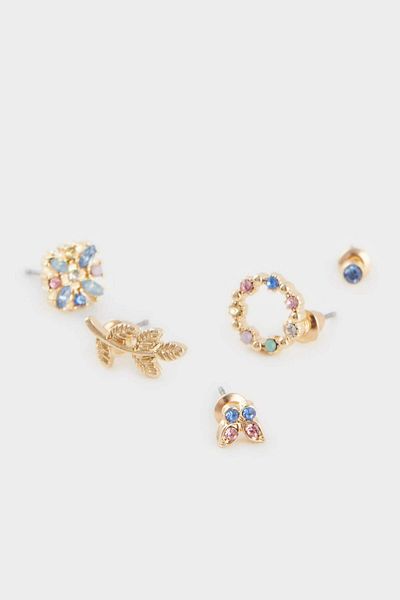 DeFacto Women's 5-Piece Gold Earrings F0728Axns
