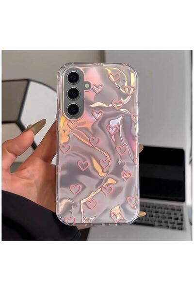 Zebana Samsung Galaxy S23 Compatible Case Zebana Pink Heart Silicone Case Pink