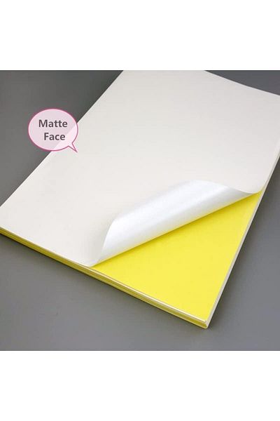 STOREMAX Muartshop and Laser Compatible Sticker Strong Adhesive 50 Pieces A4 Label Paper Matte Surface 1