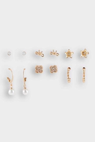 DeFacto Women's 6-Piece Gold Earrings F0729Axns