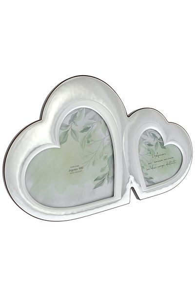 GiftExpress Double silver-plated photo frame hearts 46cm