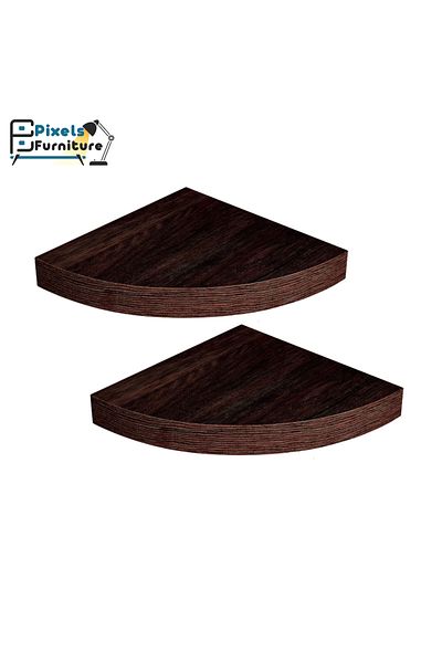 PixelsFurniture Set of 2 Pixel Furniture Corner Floating Shelves for Wall, Shelves with Invisible Brackets