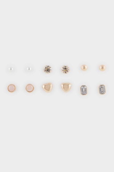 DeFacto Women's 6-Piece Gold Earrings F0706Axns