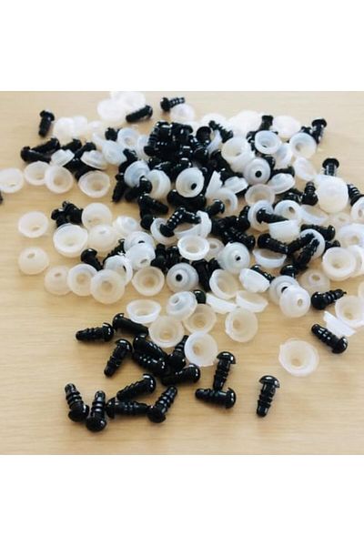 STOREMAX Muartshop Pure Black 50 Pairs 16 mm Interlock Eye 871301