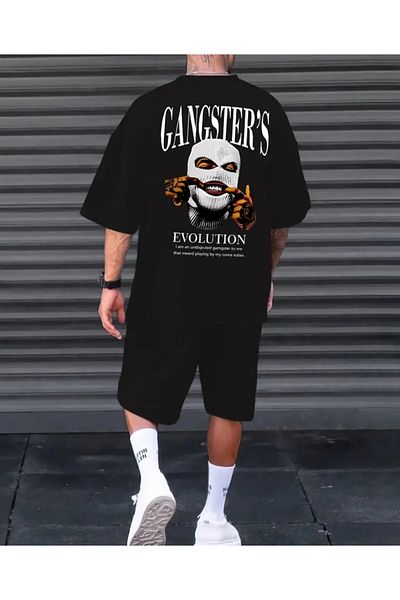 trend selection Gangsters Evolution Printed, Oversize, Crew Neck Bottom Top Set, Two Piece Set