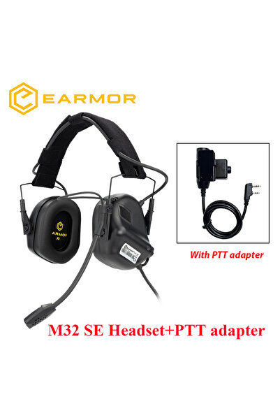 Choice سماعات أذن تكتيكية لتقليل الضوضاء باللون الأسود مع PTT EARMOR M32 MOD4...