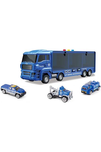 Mappy Mappy Truck Playset with 3 Metal Police Cars