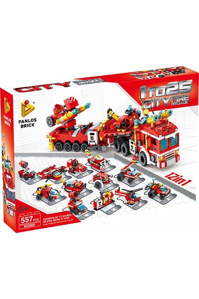 Mappy 12in1 Panlos Brick Construction Set - Fire Truck