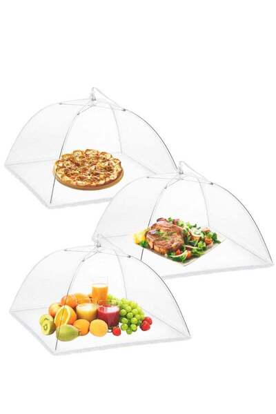 Arabest Encrypted Reusable Mesh Food Covers, Foldable Food Cover Umbrella Keep Flies, Bugs Away