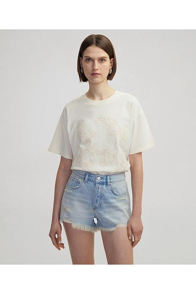 İpekyol Embroidered Relaxed Fit T-Shirt
