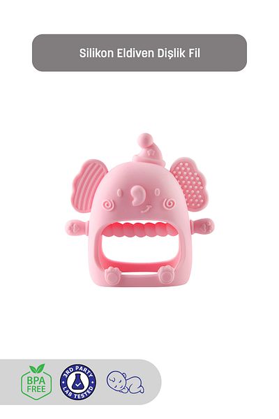 Kiki Silicone Baby Teether - Teething Glove -Silicone Glove Teether Elephant