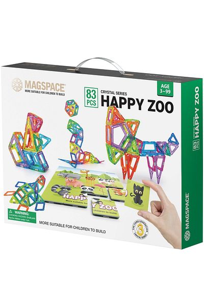 Magspace Set de constructie magnetic Magspace - Happy zoo