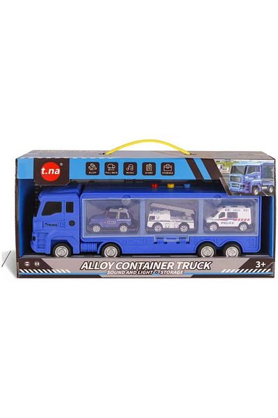 Mappy Mappy Truck Playset with 3 Metal Police Cars