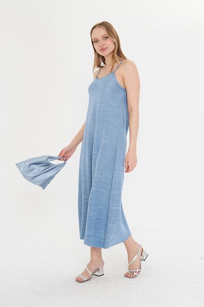 THIFF GYMWEAR Rochie plisată cu bretele albastre pentru femei