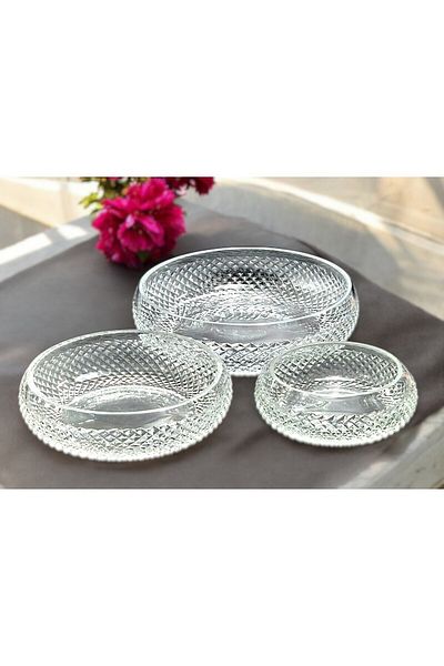 Paşabahçe 3-Size Presentation Set with Crystal Cut Decor