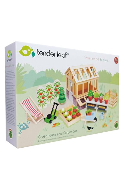 Tender Ξύλινο σετ παιχνιδιού Tender Leaf Toys - Θερμοκήπιο με κήπο