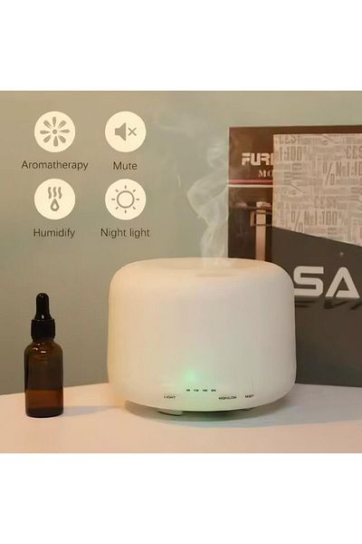 Generic 7-Colour LED Light Lamp Aroma Diffuser Essential Oil Air Humidifier White 500ml